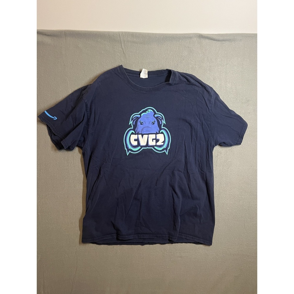 Port & Company Essential Tee Men's XL Navy CVG2 Graphic T-Shirt Amazon Logo